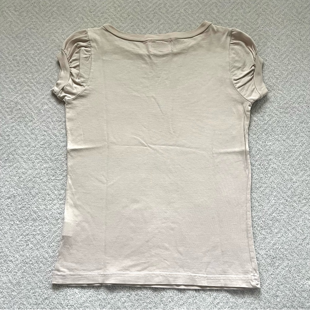 Juicy Couture Short Sleeve Top in Beige/Taupe - Picture 2 of 2